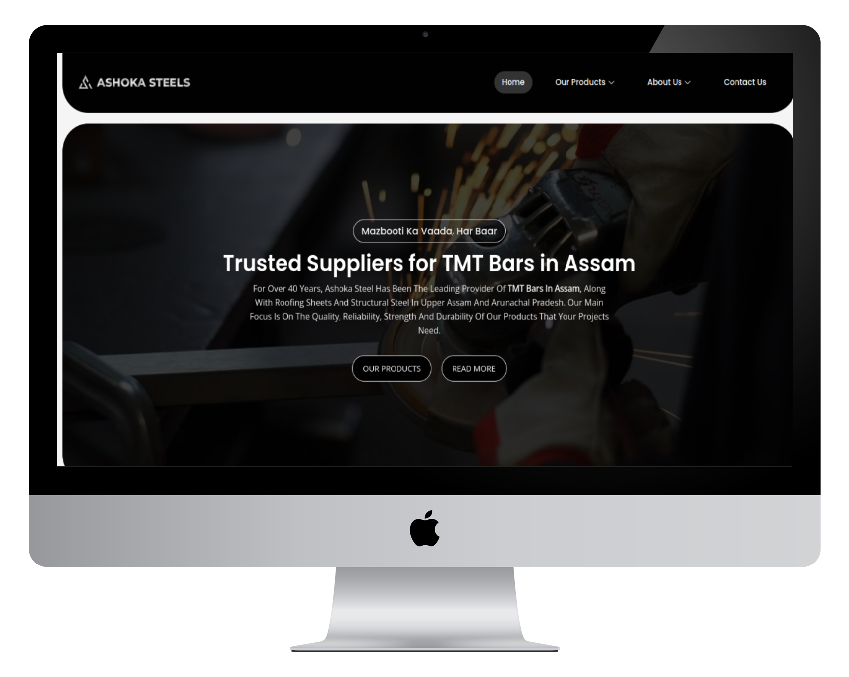 Ashoka Steels Assam Website Preview